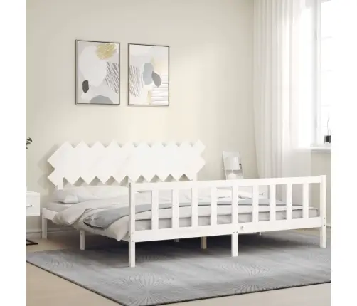 Gulta Bez Matrača, Balts, 200X200 Cm, Priedes Masīvkoks Vidaxl