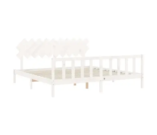 Gulta Bez Matrača, Balts, 200X200 Cm, Priedes Masīvkoks Vidaxl