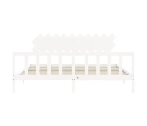 Gulta Bez Matrača, Balts, 200X200 Cm, Priedes Masīvkoks Vidaxl