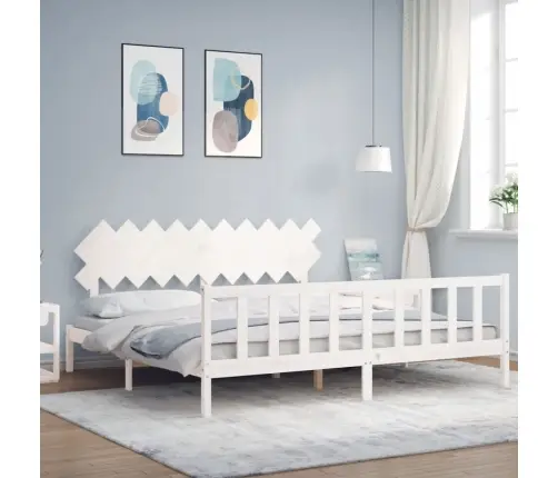 Gulta Bez Matrača, Balts, 200X200 Cm, Priedes Masīvkoks Vidaxl