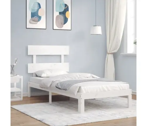 Voodiraam Peatsiga, Valge, Täispuit