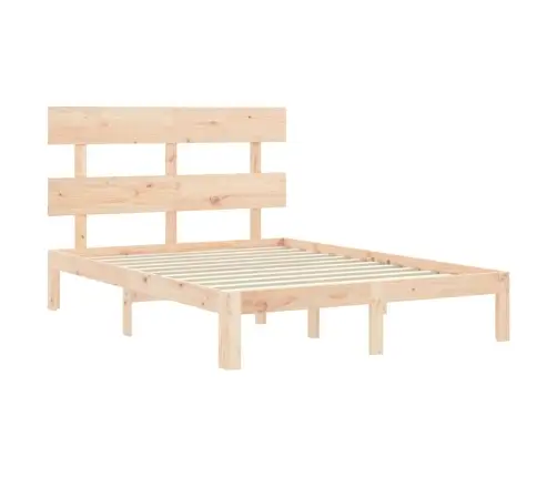 Gultas Rāmis Ar Galvgali, Divvietīgs, Masīvkoks Vidaxl