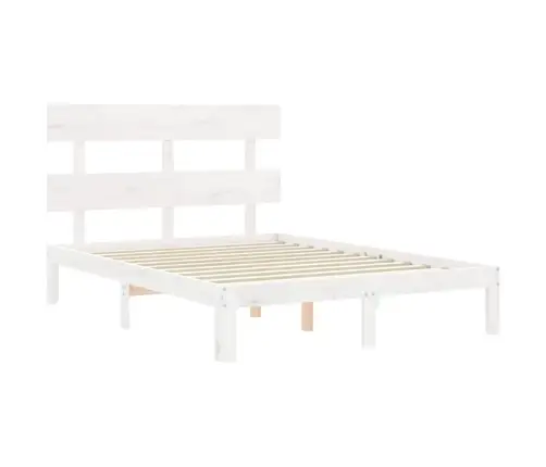 Voodiraam Peatsiga, Valge, Täispuit