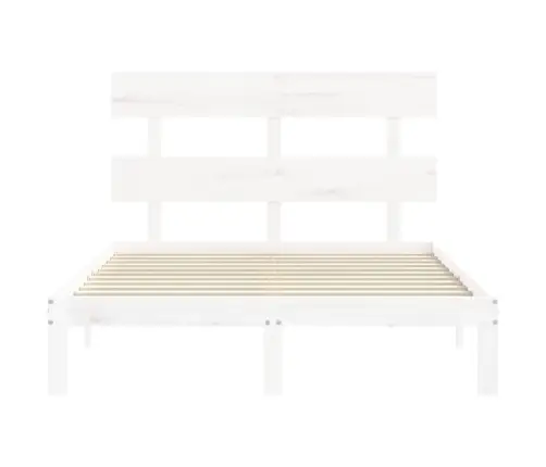 Voodiraam Peatsiga, Valge, Täispuit