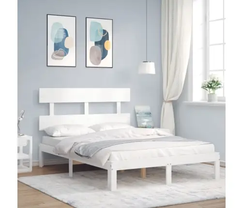 Voodiraam Peatsiga, Valge, Täispuit