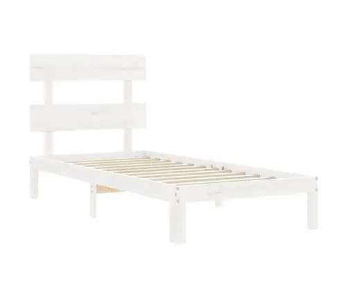 Gulta Bez Matrača, Balts, 90X200 Cm, Priedes Masīvkoks Vidaxl