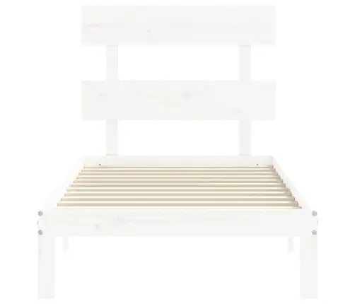 Gulta Bez Matrača, Balts, 90X200 Cm, Priedes Masīvkoks Vidaxl