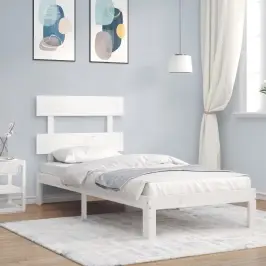Gulta Bez Matrača, Balts, 90X200 Cm, Priedes Masīvkoks Vidaxl Gulta Bez Matrača, Balts, 90X200 Cm, Priedes Masīvkoks Vidaxl