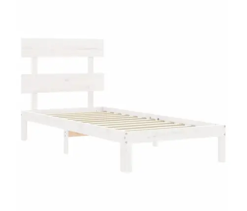 Voodi Ilma Madratsita, Valge, 100 X 200 cm Männipuit