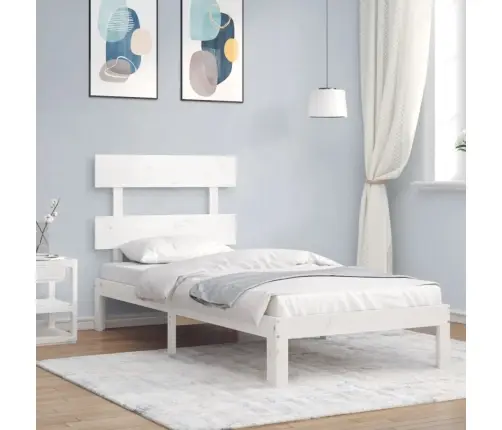 Voodi Ilma Madratsita, Valge, 100 X 200 cm Männipuit