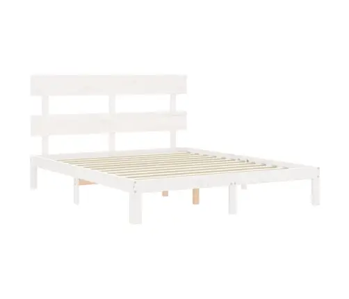 Gulta Bez Matrača, Balts, 160X200 Cm, Priedes Masīvkoks Vidaxl