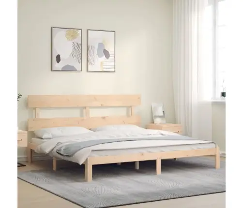 Gultas Rāmis Ar Galvgali, Super King Size, Masīvkoks Vidaxl