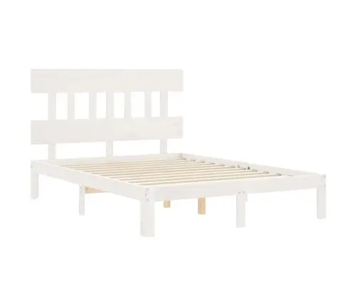 Gulta Bez Matrača, Balts, 140X190 Cm, Priedes Masīvkoks Vidaxl