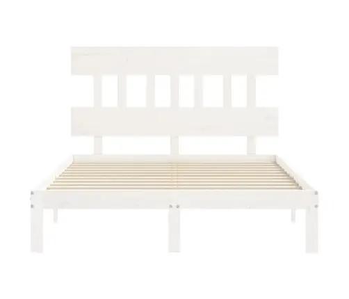Gulta Bez Matrača, Balts, 140X190 Cm, Priedes Masīvkoks Vidaxl