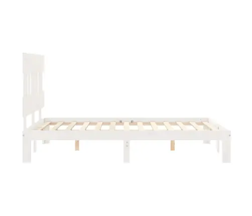 Gulta Bez Matrača, Balts, 140X190 Cm, Priedes Masīvkoks Vidaxl
