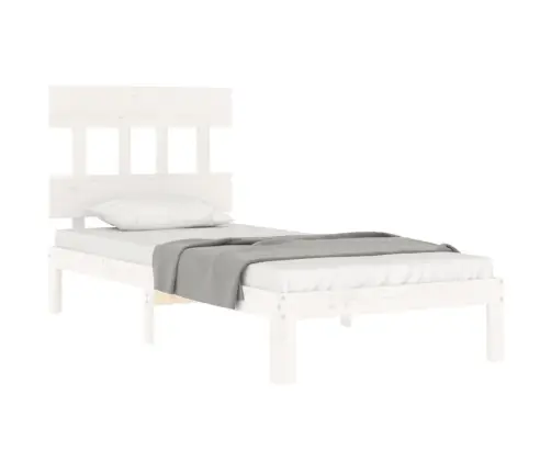 Gulta Bez Matrača, Balta, 100X200 Cm, Priedes Masīvkoks Vidaxl