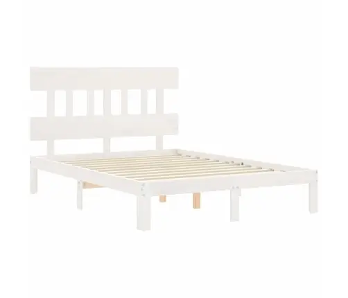 Gulta Bez Matrača, Balta, 120X200 Cm, Priedes Masīvkoks Vidaxl