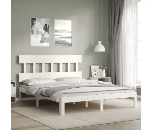 Voodiraam Ilma Madratsita, Valge, 160 X 200 cm Männipuit