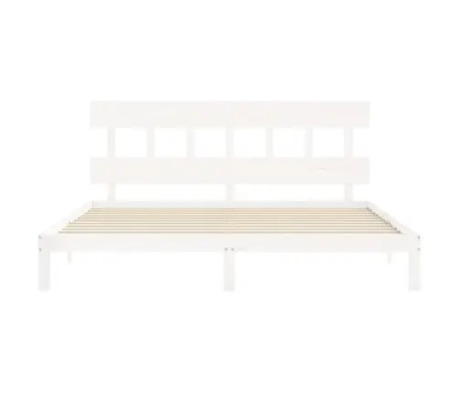 Gulta Bez Matrača, Balts, 200X200 Cm, Priedes Masīvkoks Vidaxl