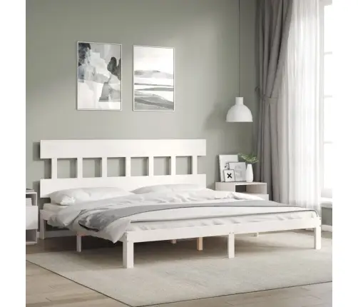 Gulta Bez Matrača, Balts, 200X200 Cm, Priedes Masīvkoks Vidaxl