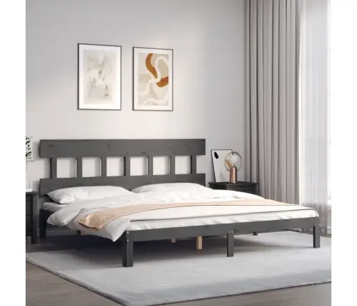 Voodiraam Peatsiga, Hall, 200 X 200 cm Täispuit