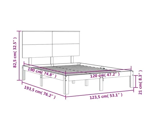 Gultas Rāmis Ar Galvgali, Balts, Divvietīgs, Masīvkoks Vidaxl