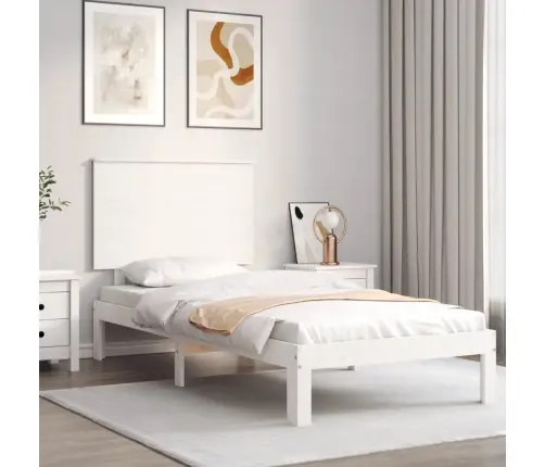 Voodi Ilma Madratsita, Valge, 100 X 200 cm Männipuit