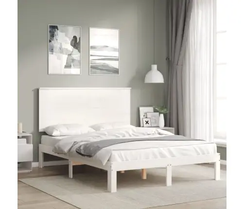 Lovos Rėmas Be Čiužinio, Baltas, 140X200cm Pušies Masyvas