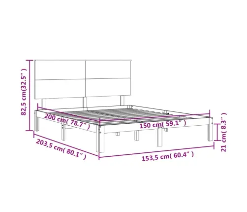 Gultas Rāmis Ar Galvgali, King Size Izmērs, Masīvkoks, Balts Vidaxl