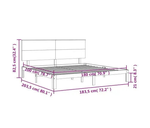 Gultas Rāmis Ar Galvgali, Super King Size, Masīvkoks Vidaxl