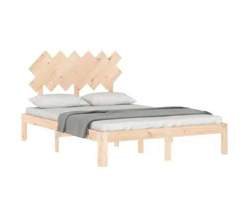 Gultas Rāmis Ar Galvgali, Divvietīgs, Masīvkoks Vidaxl