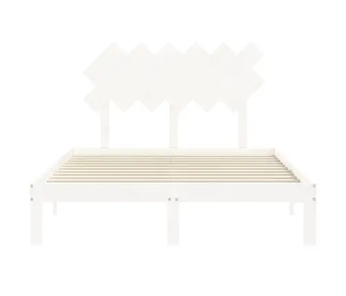 Lovos Rėmas Su Galvūgaliu, Baltas, Mediena, Mažas Dvivietis