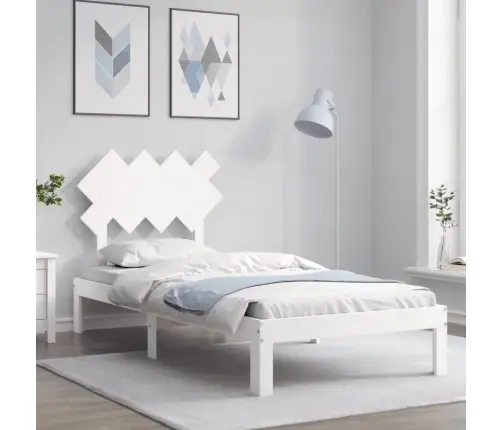 Gulta Bez Matrača, Balts, 90X200 Cm, Priedes Masīvkoks Vidaxl