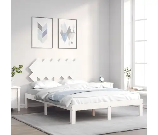 Voodi Ilma Madratsita, Valge, 120 X 200 cm Männipuit