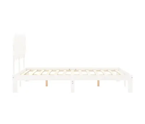 Gulta Bez Matrača, Balts, 140X200 Cm, Priedes Masīvkoks Vidaxl