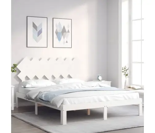 Gulta Bez Matrača, Balts, 140X200 Cm, Priedes Masīvkoks Vidaxl