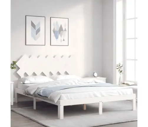 Voodiraam Peatsiga, Valge, Täispuit