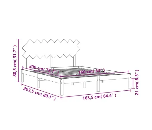 Voodiraam Ilma Madratsita, Valge, 160 X 200 cm Männipuit