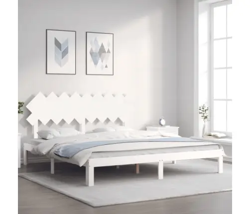 Lovos Rėmas Su Galvūgaliu, Baltas, Mediena, Itin Didelis