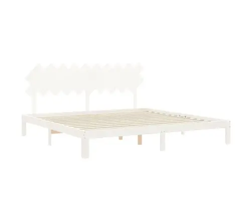 Voodiraam Ilma Madratsita, Valge, 200 X 200 cm Männipuit