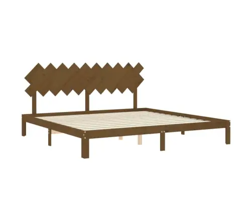 Lovos Rėmas Su Galvūgaliu, Rudas, 200X200cm Medienos Masyvas