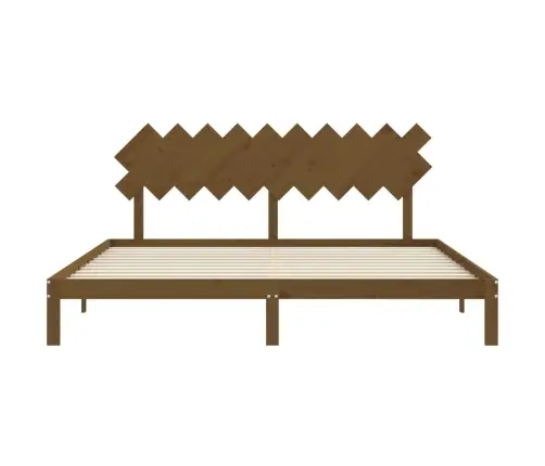 Lovos Rėmas Su Galvūgaliu, Rudas, 200X200cm Medienos Masyvas