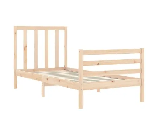 Gultas Rāmis Ar Galvgali, Vienvietīgs, Masīvkoks Vidaxl