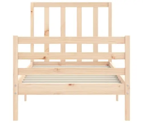 Gultas Rāmis Ar Galvgali, Vienvietīgs, Masīvkoks Vidaxl