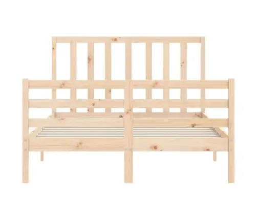 Gultas Rāmis Ar Galvgali, Divvietīgs, Masīvkoks Vidaxl