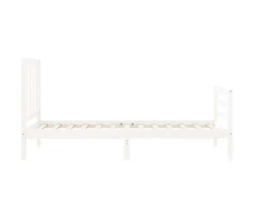 Gultas Rāmis Ar Galvgali, Vienvietīgs, Masīvkoks, Balts Vidaxl
