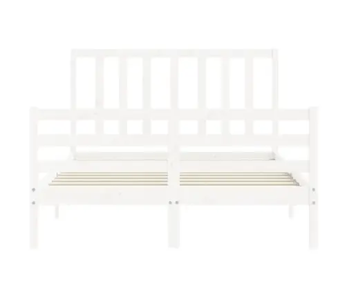 Gulta Bez Matrača, Balts, 140X200 Cm, Priedes Masīvkoks Vidaxl