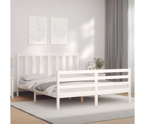 Gulta Bez Matrača, Balts, 160X200 Cm, Priedes Masīvkoks Vidaxl