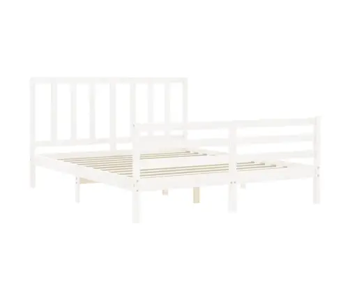 Gulta Bez Matrača, Balts, 160X200 Cm, Priedes Masīvkoks Vidaxl