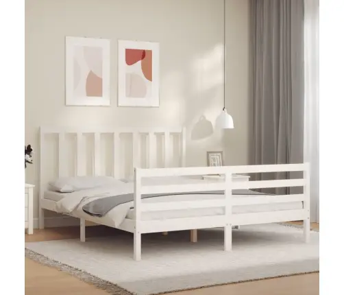 Gulta Bez Matrača, Balts, 160X200 Cm, Priedes Masīvkoks Vidaxl